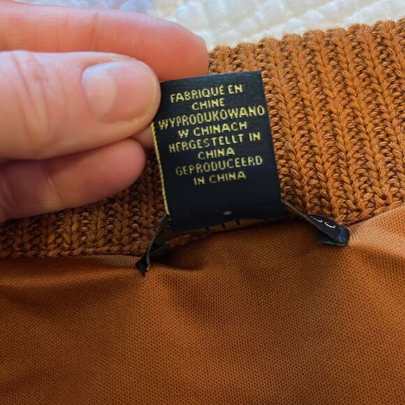 House of Harlow 1960 Crochet Fringe Midi Skirt Burnt Orange Large Boho Retro 70s - Picture 8 of 10